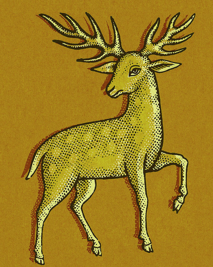 Christmas Drawing - Deer #10 by CSA Images