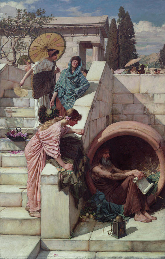 John William Waterhouse Painting - Diogenes #10 by John William Waterhouse
