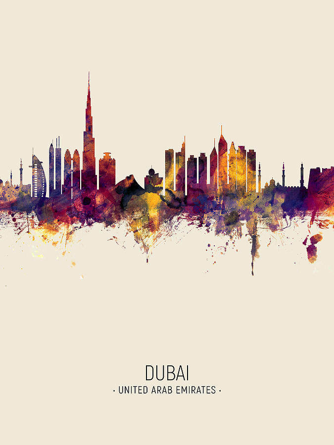Dubai Skyline #10 Digital Art by Michael Tompsett