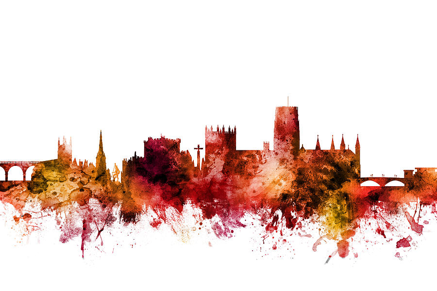 Durham England Skyline Cityscape #10 Digital Art by Michael Tompsett
