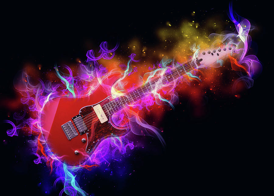 Electric Guitar #12 Digital Art by Ian Mitchell