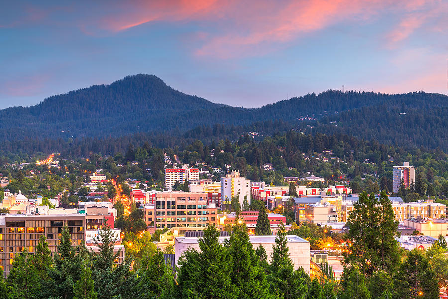 Eugene, Oregon, Usa Downtown Cityscape Photograph by Sean Pavone - Fine ...