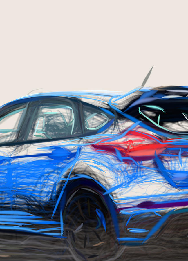 Ford Focus Rs Drawing Digital Art by CarsToon Concept - Fine Art America