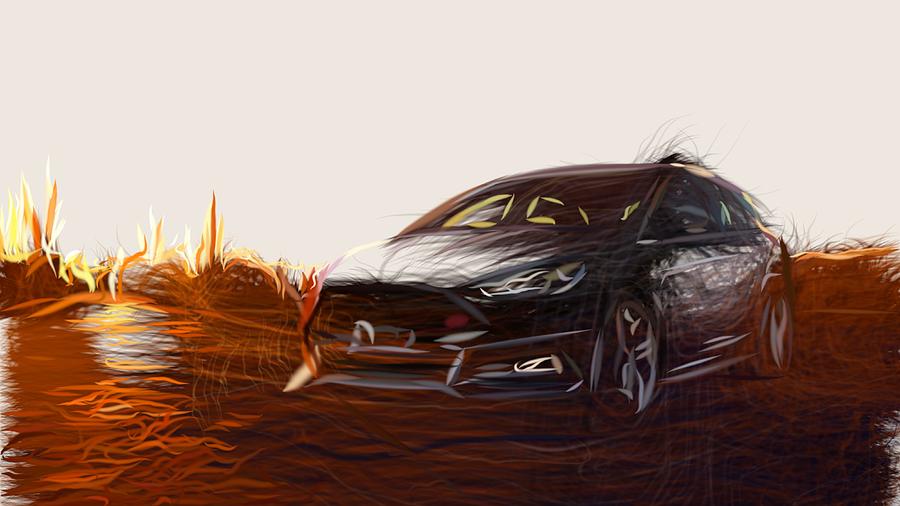 Ford Focus ST Draw Digital Art by CarsToon Concept