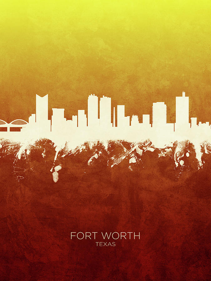 Fort Worth Texas Skyline #10 Digital Art by Michael Tompsett