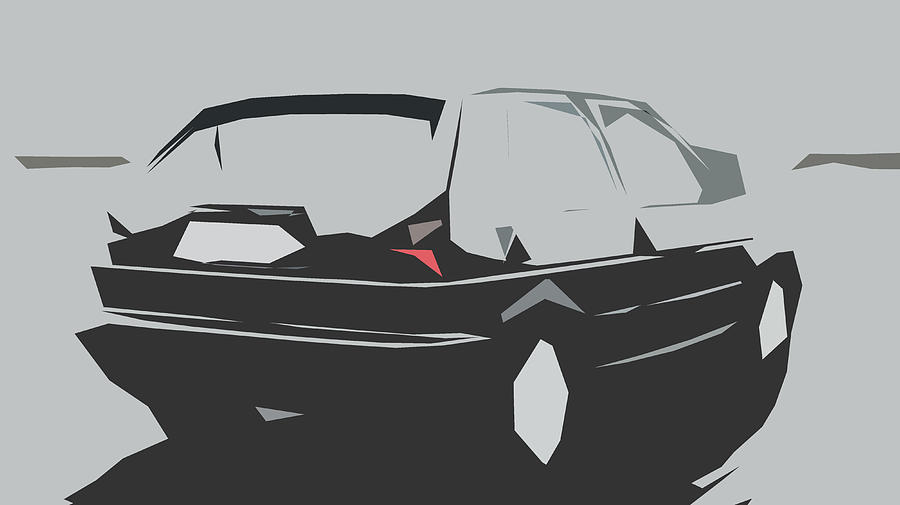 Golf GTI Abstract Design #10 Digital Art by CarsToon Concept