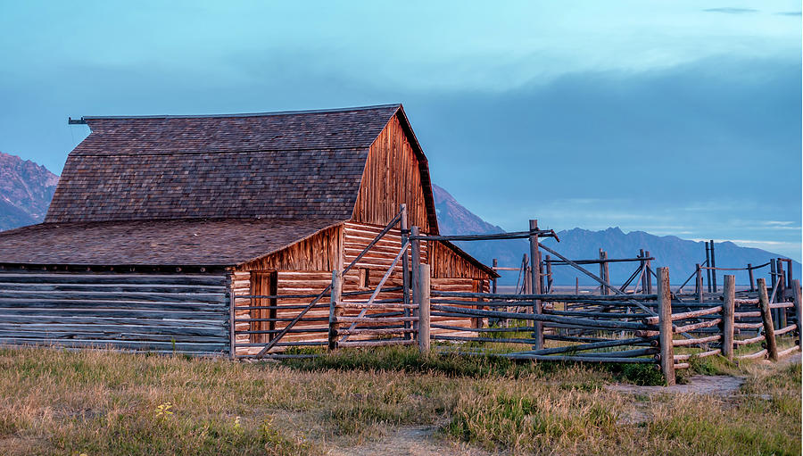 Grand Teton scenic view with abandoned barn on Mormon Row #10 Photograph by Alex Grichenko