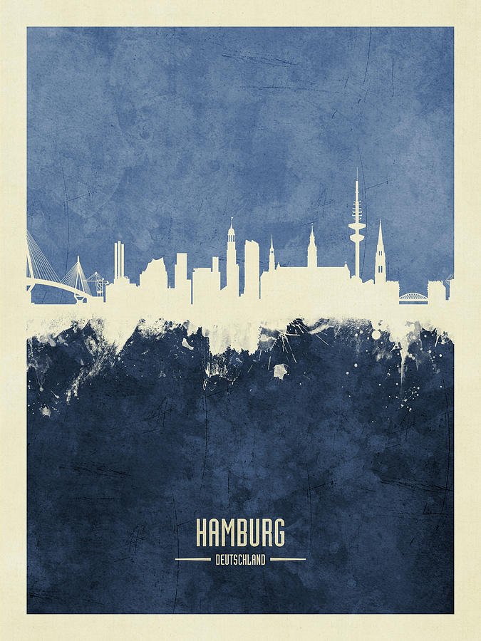Hamburg Germany Skyline #10 Digital Art by Michael Tompsett