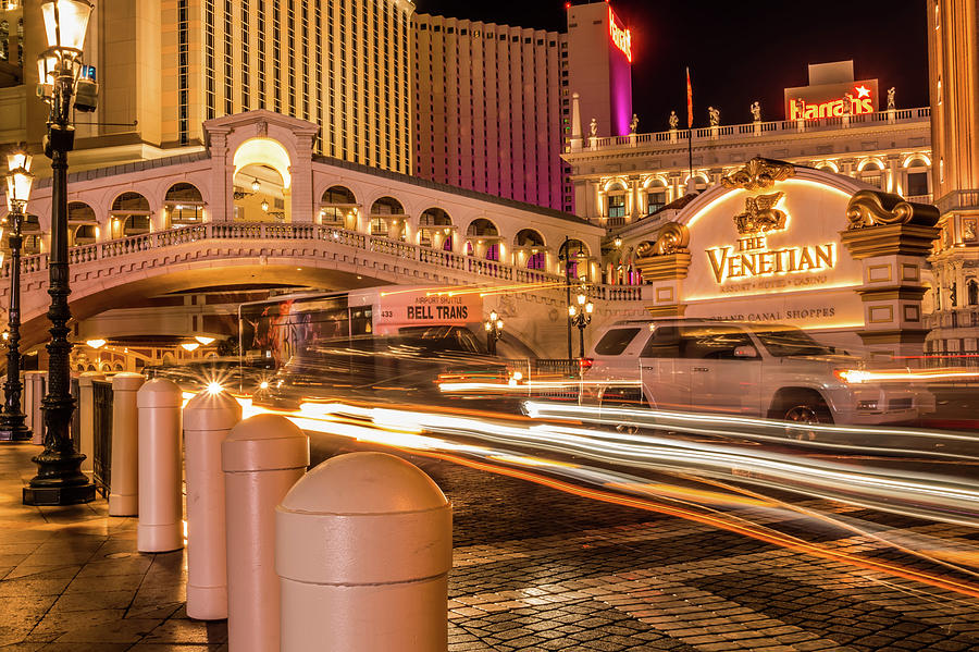 High Energy Electric Long Exposure Of Las Vegas City Streets At  #10 Photograph by Alex Grichenko