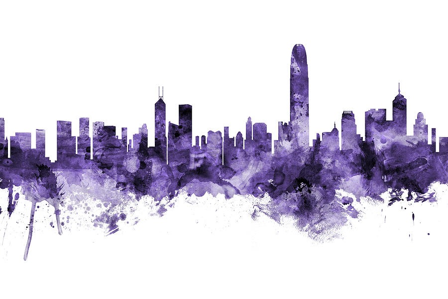 Hong Kong Skyline #10 Digital Art by Michael Tompsett