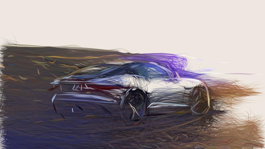 Jaguar F Type Drawing #11 Digital Art by CarsToon Concept
