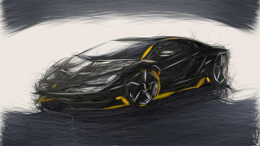 Lamborghini Centenario Drawing Digital Art by CarsToon Concept - Fine Art  America