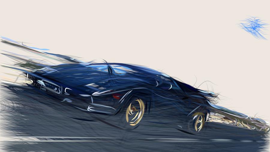 Lamborghini Countach Draw #10 Digital Art by CarsToon Concept