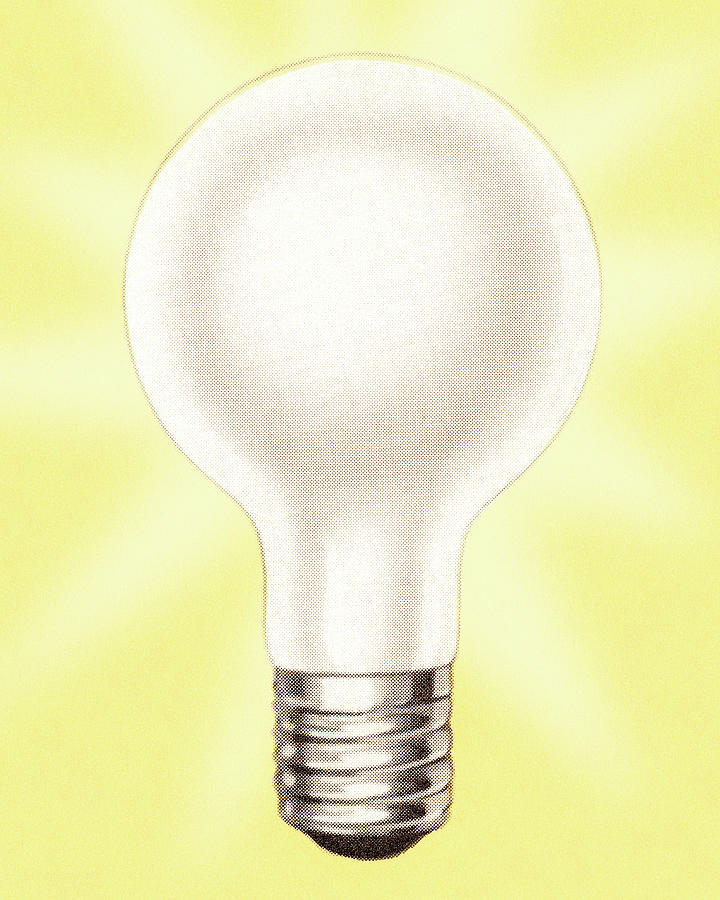 Vintage Drawing - Lightbulb #10 by CSA Images