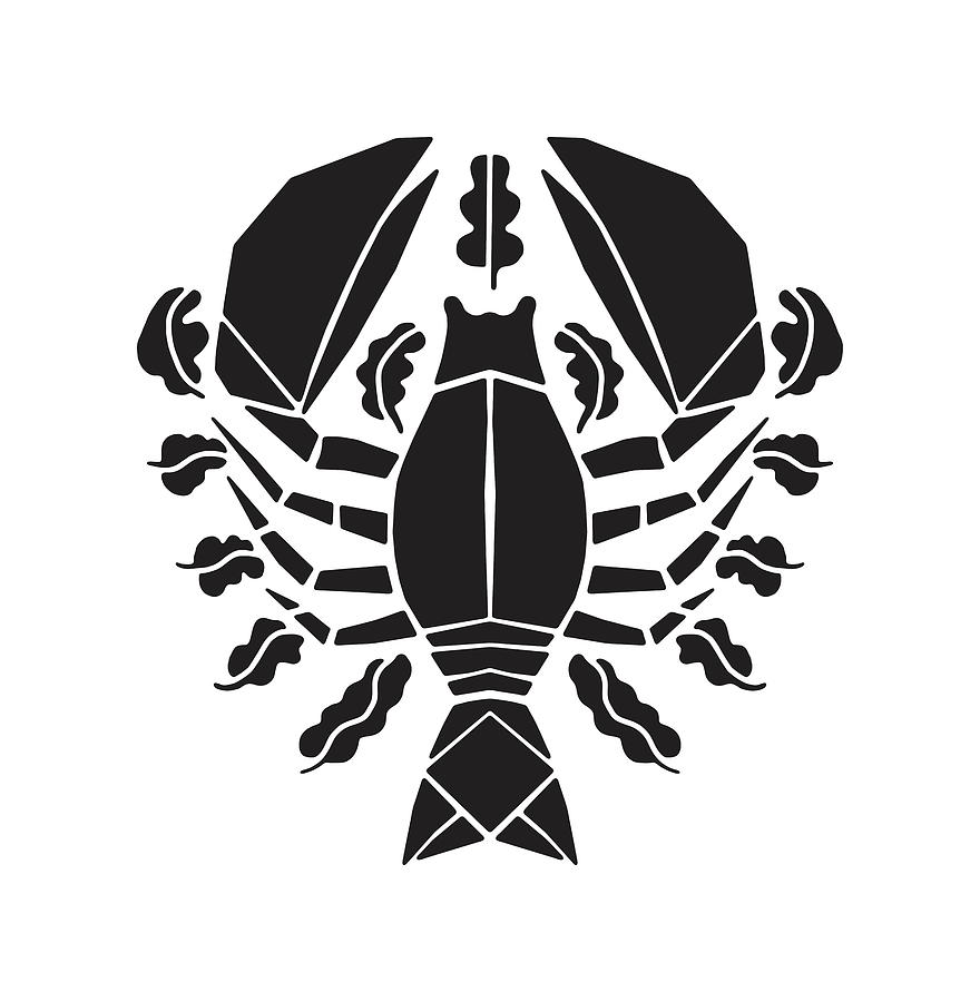 Black And White Drawing - Lobster #10 by CSA Images