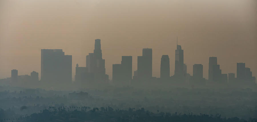 Los Angeles Skyline And Suburbs Wrapped In Smoke From Woosle Fir #10 Photograph by Alex Grichenko