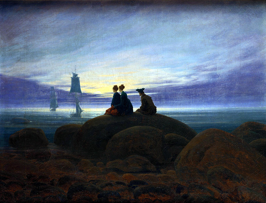 Moonrise Over The Sea Painting By Caspar David Friedrich