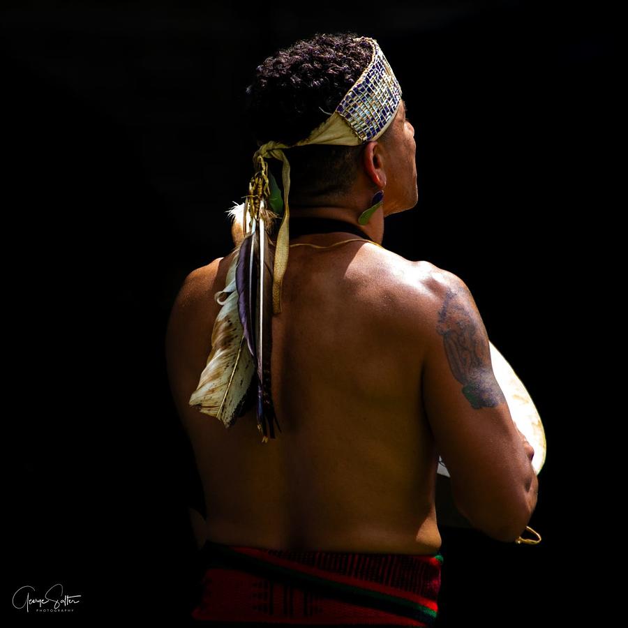 Portrait Photograph - Native Drummer by George Salter