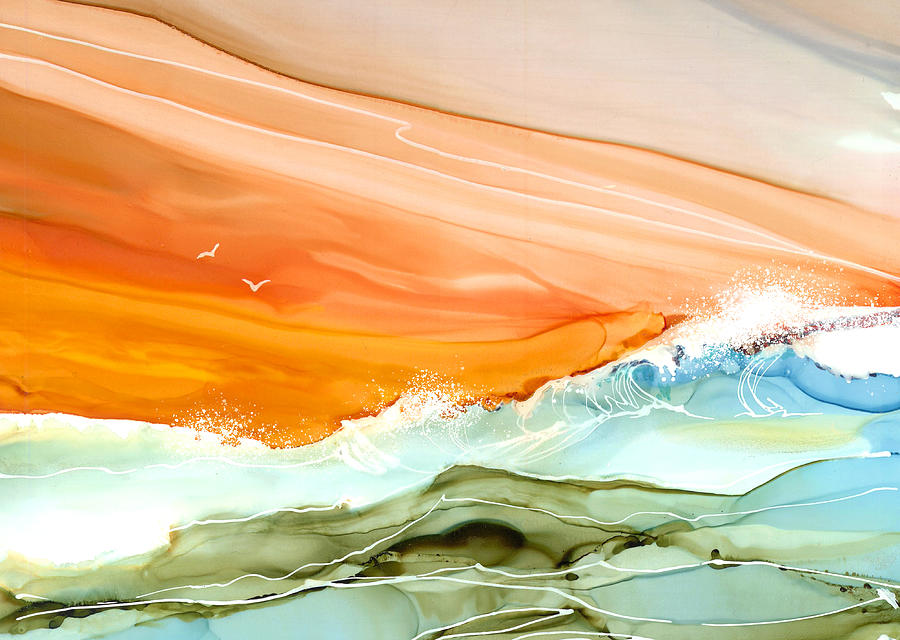 Landscape Painting - Tangerine Sky by Julie Tibus