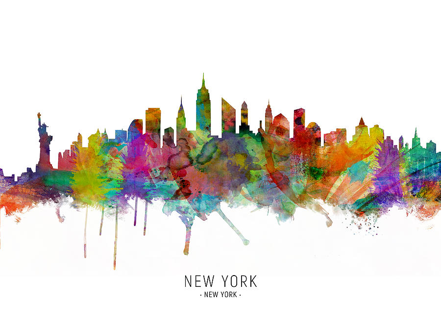 New York City Skyline #10 Digital Art by Michael Tompsett