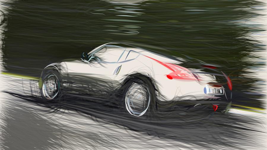 Nissan 370Z Draw #10 Digital Art by CarsToon Concept