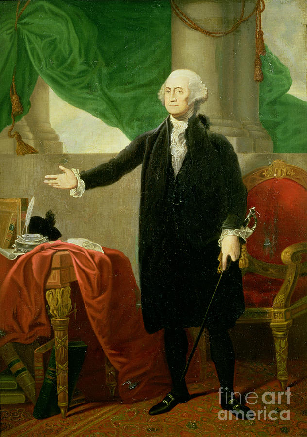 Book Painting - Portrait Of George Washington by Gilbert Stuart