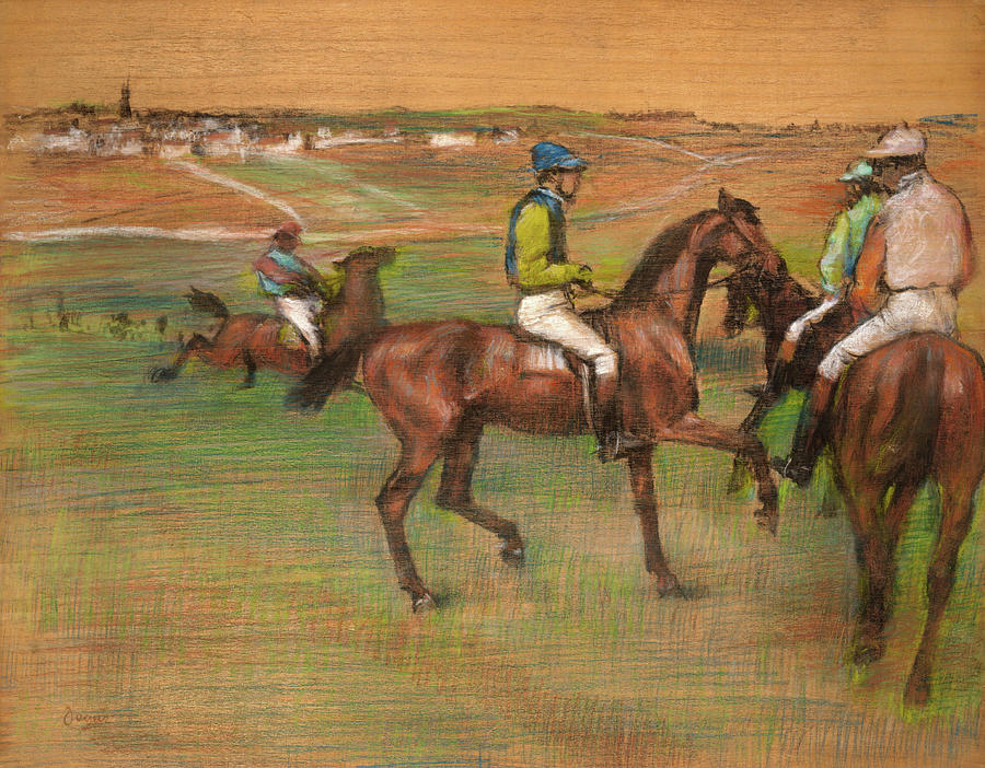 Edgar Degas Painting - Race Horses. #10 by Edgar Degas