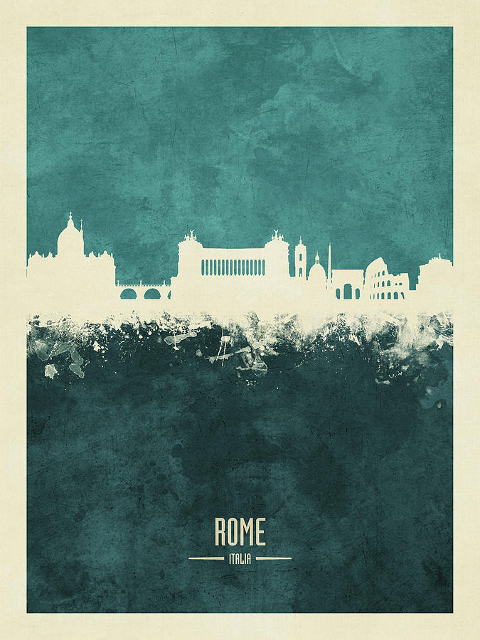 Rome Italy Skyline #10 Digital Art by Michael Tompsett