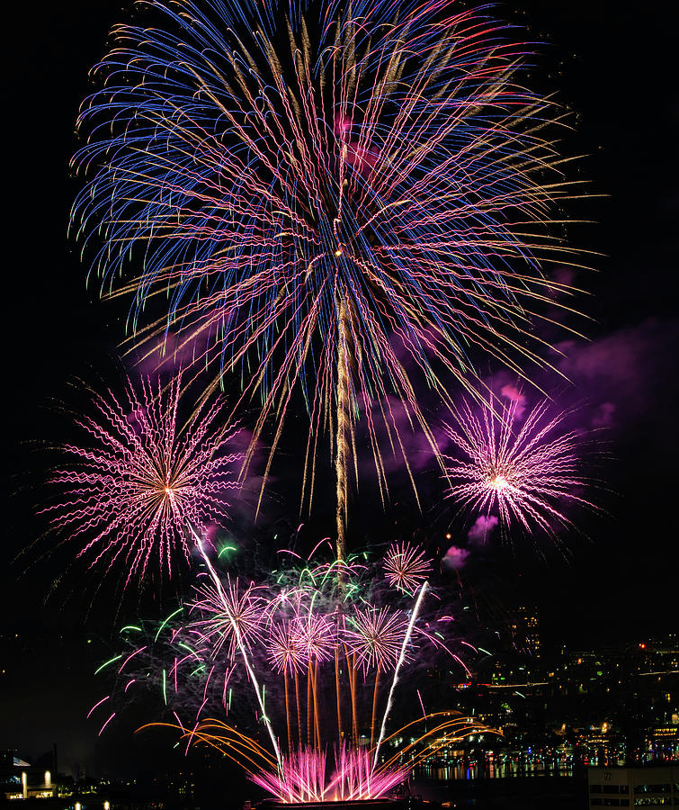 Seattle Lake Union 4th of July Fireworks #10 Photograph by Tommy Farnsworth