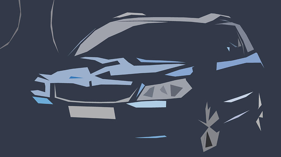 Skoda Octavia RS Combi Abstract Design #10 Digital Art by CarsToon Concept