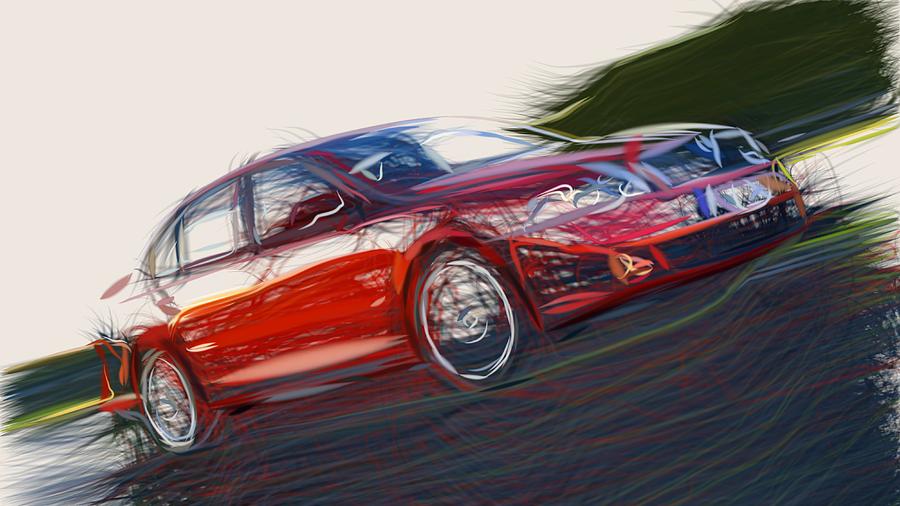 Skoda Octavia RS Draw #10 Digital Art by CarsToon Concept