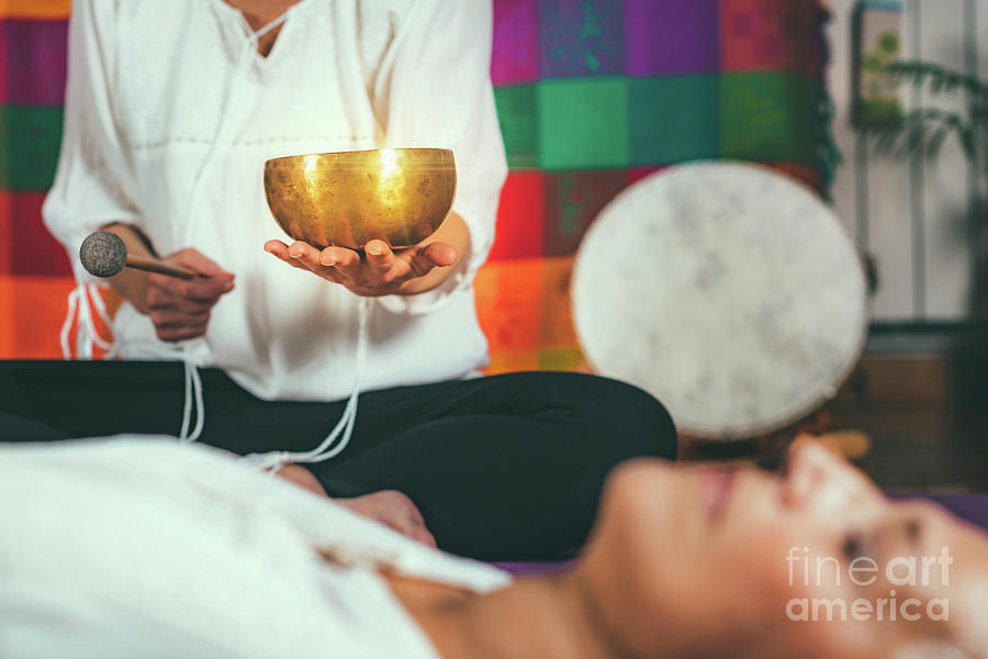 Sound Healing Meditation Therapy Photograph by Microgen Images/science ...