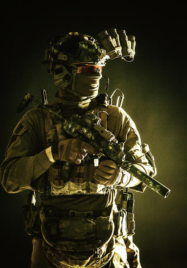 Special Forces Soldier In Combat #10 Photograph by Oleg Zabielin