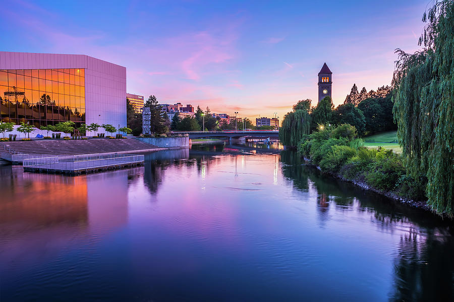 Spokane River in Riverfront Park with Clock Tower #10 Photograph by Alex Grichenko