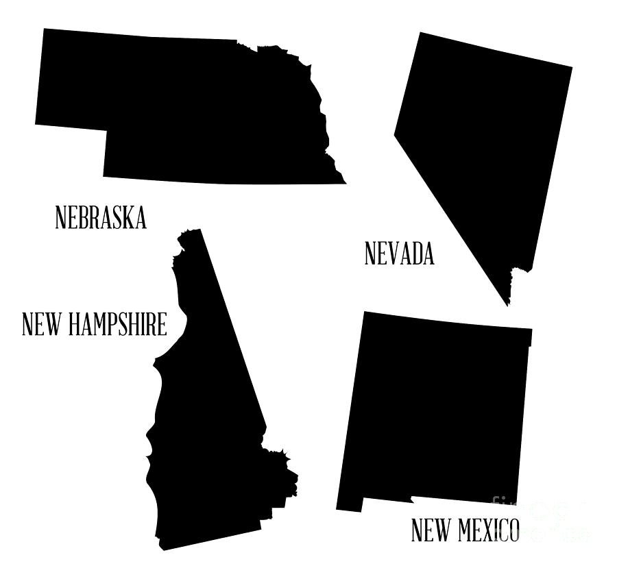 State Silhouette Collection Digital Art By Bigalbaloo Stock Fine Art America 6234