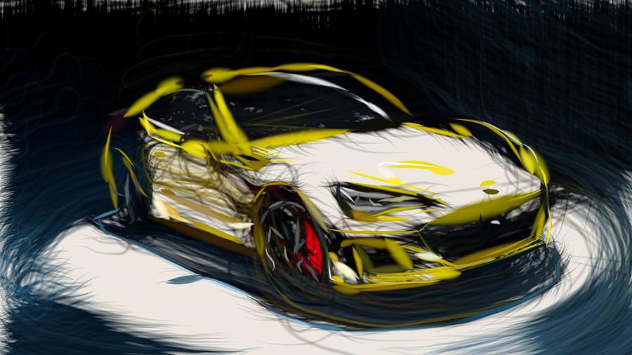 Subaru BRZ Drawing #11 Digital Art by CarsToon Concept