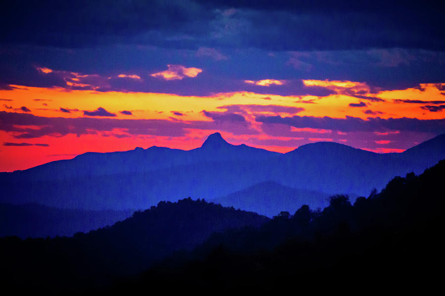 Sunset Over Peaks On Blue Ridge Mountains Layers Range #10 Photograph by Alex Grichenko