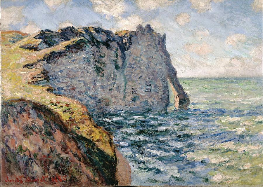 Claude Monet Painting - The Cliff Of Aval, Etretat by Claude Monet