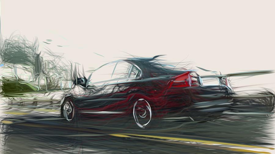 Volvo S80 Draw #10 Digital Art by CarsToon Concept