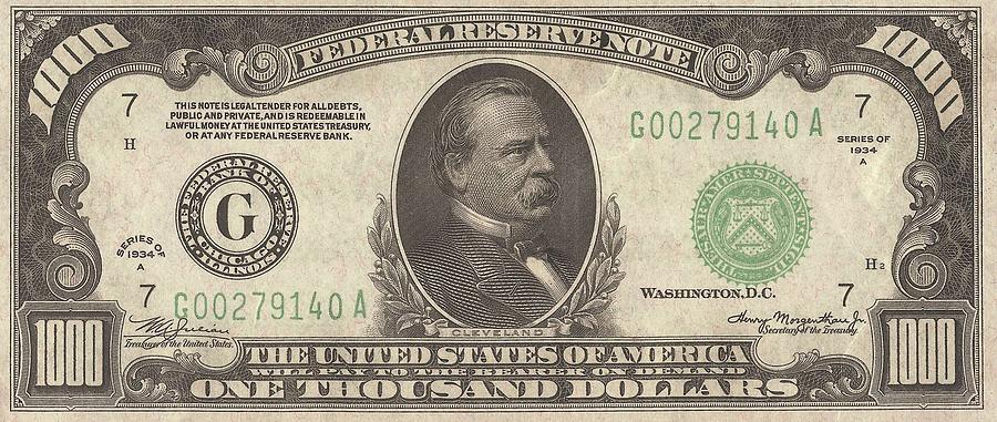 $1,000 Federal Reserve Note Photograph by Redemption Road - Fine Art ...