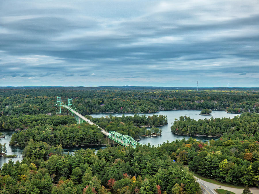 1000 Island View From Tower - Canadian Bridges Photograph by Leslie Montgomery