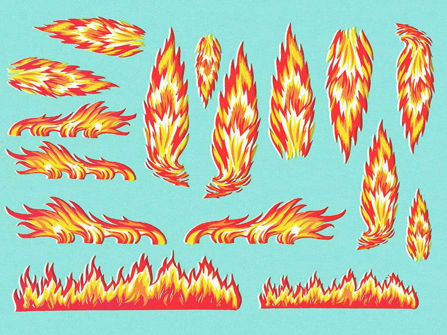 Flames of Fire Drawing by CSA Images - Pixels