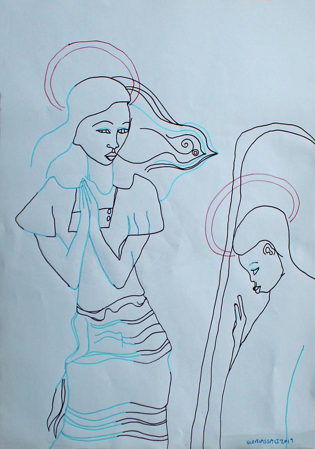 The Annunciation  #101 Painting by Gloria Ssali