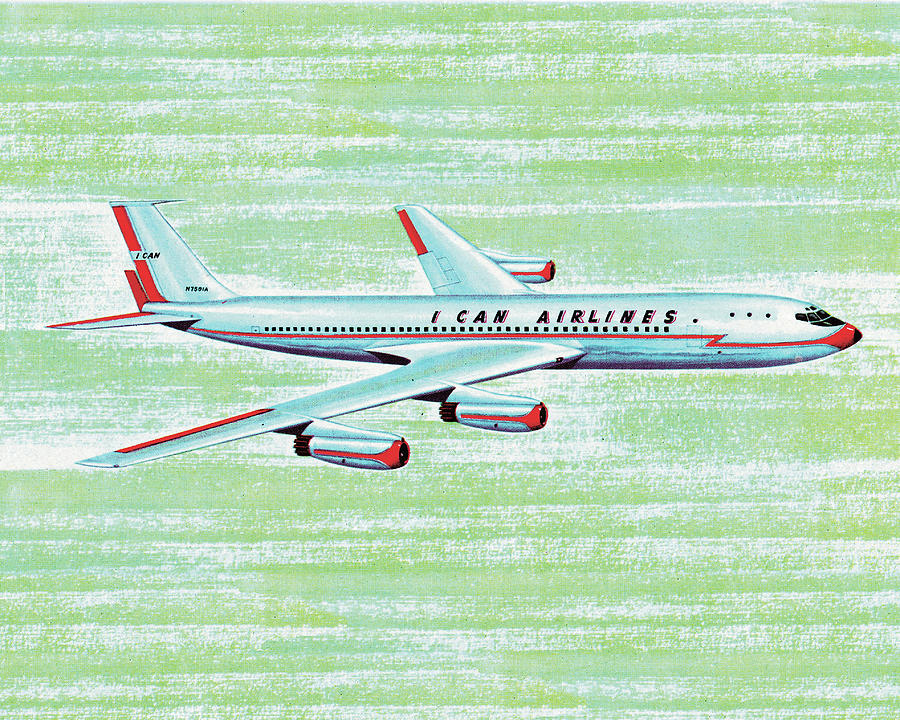 Transportation Drawing - Airplane #107 by CSA Images