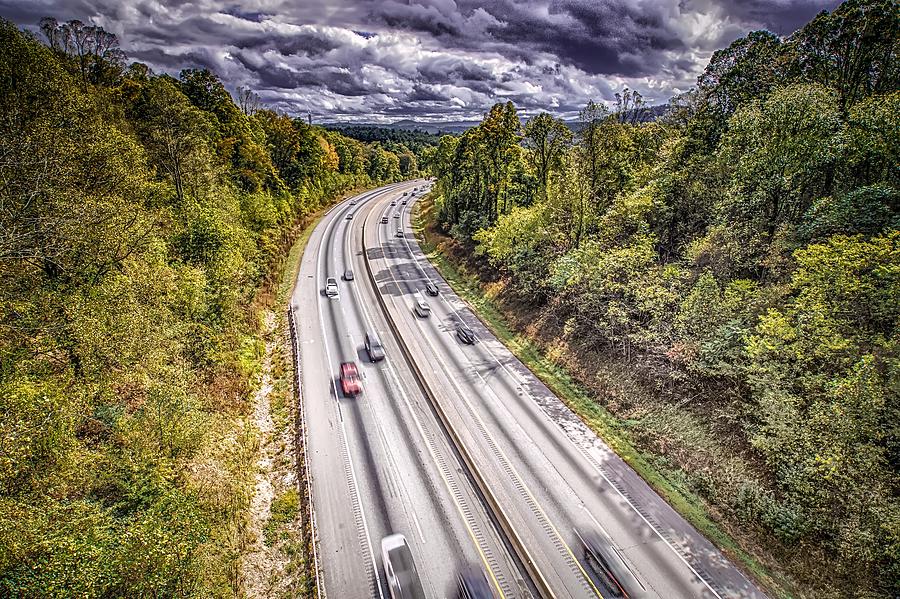 Aerial view of i-40 highway in north carolina from blue ridge pa #11 Photograph by Alex Grichenko