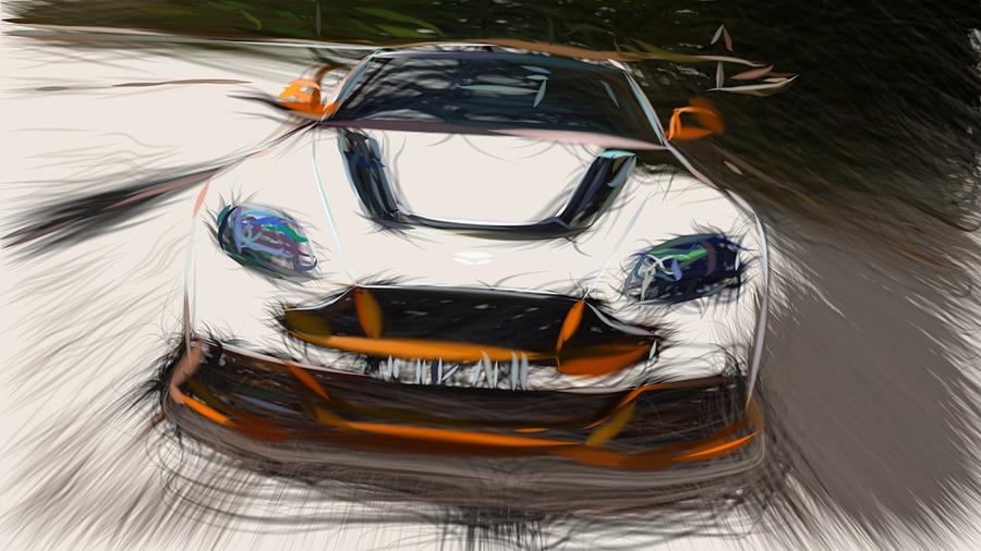 Aston Martin Vantage GT12 Drawing #12 Digital Art by CarsToon Concept