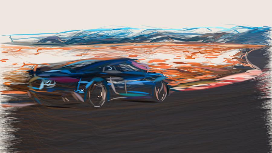 Audi R8 Drawing #362 Digital Art by CarsToon Concept