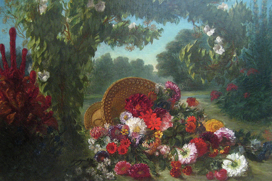 Basket of Flowers #11 Painting by Eugene Delacroix