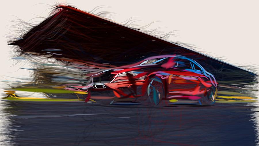 BMW M2 Drawing #12 Digital Art by CarsToon Concept