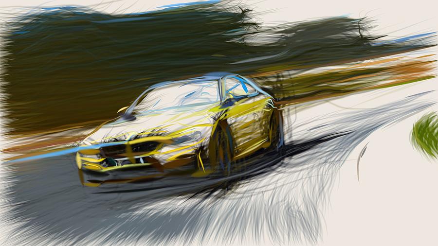 BMW M4 Coupe Drawing #12 Digital Art by CarsToon Concept